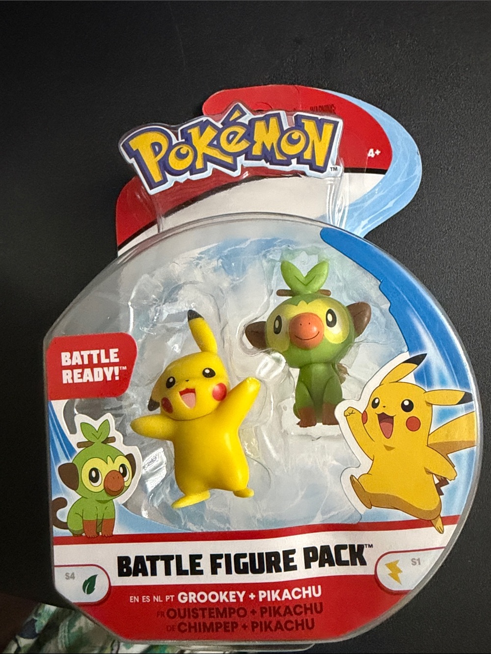 Pokemon Grookey & Pikachu Figure Duo (Green, Yellow)